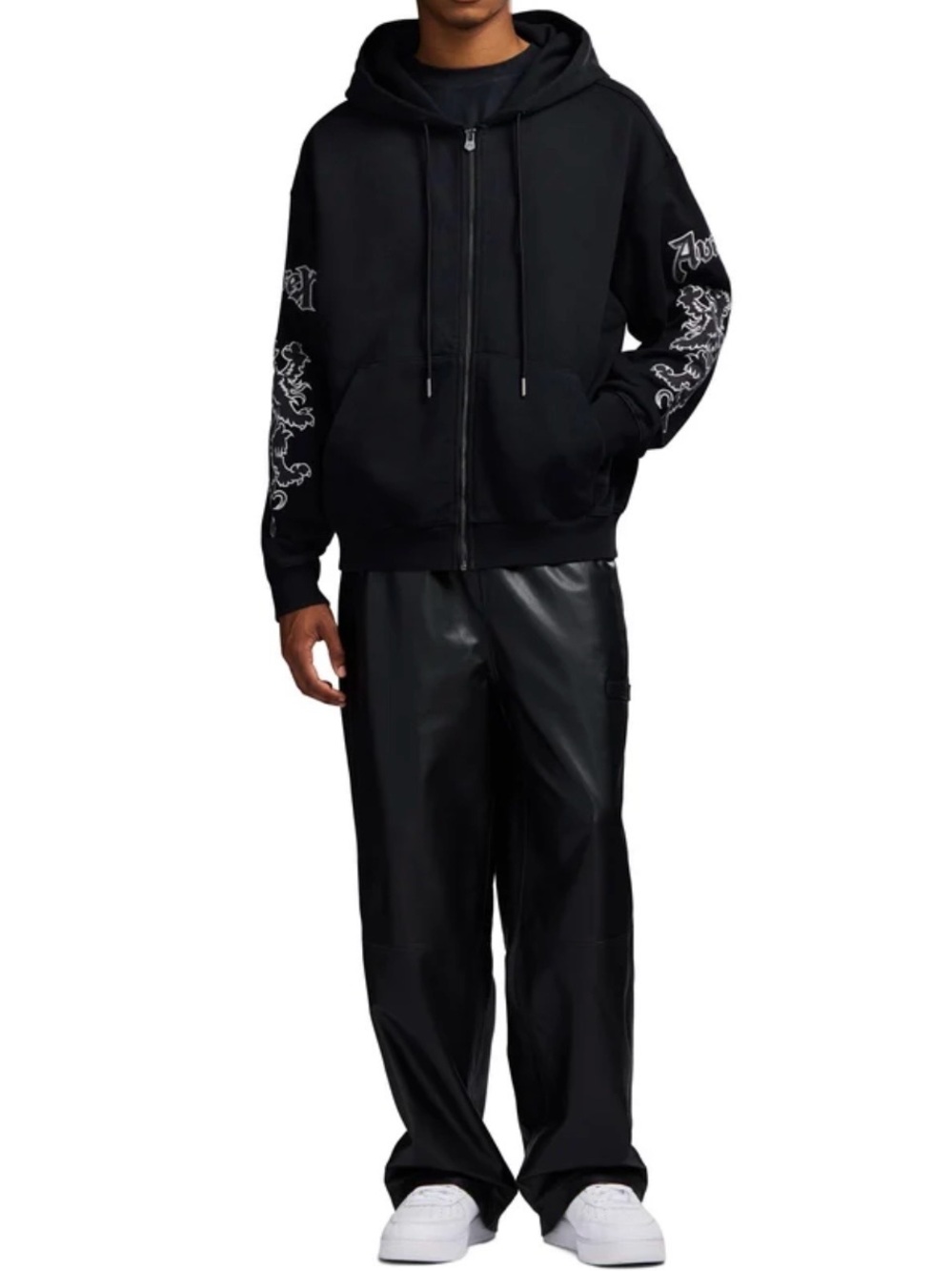 AVIREX LEATHER TRACK PANTS
